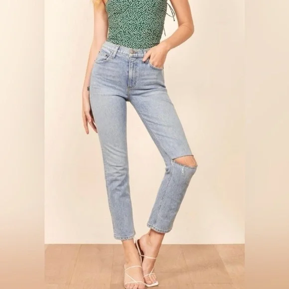 Reformation Jeans Liza High Rise Straight Jeans Size 25 NWT - Picture 1 of 14